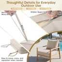 Outdoor Chair Cushion Set for Patio Furniture, 24 x 24 x 6 Extra Thick Deep Seat Patio Cushions, Olefin Back and Seat Cushion Replacement, Removable Cover, Ties and Handle, Beige