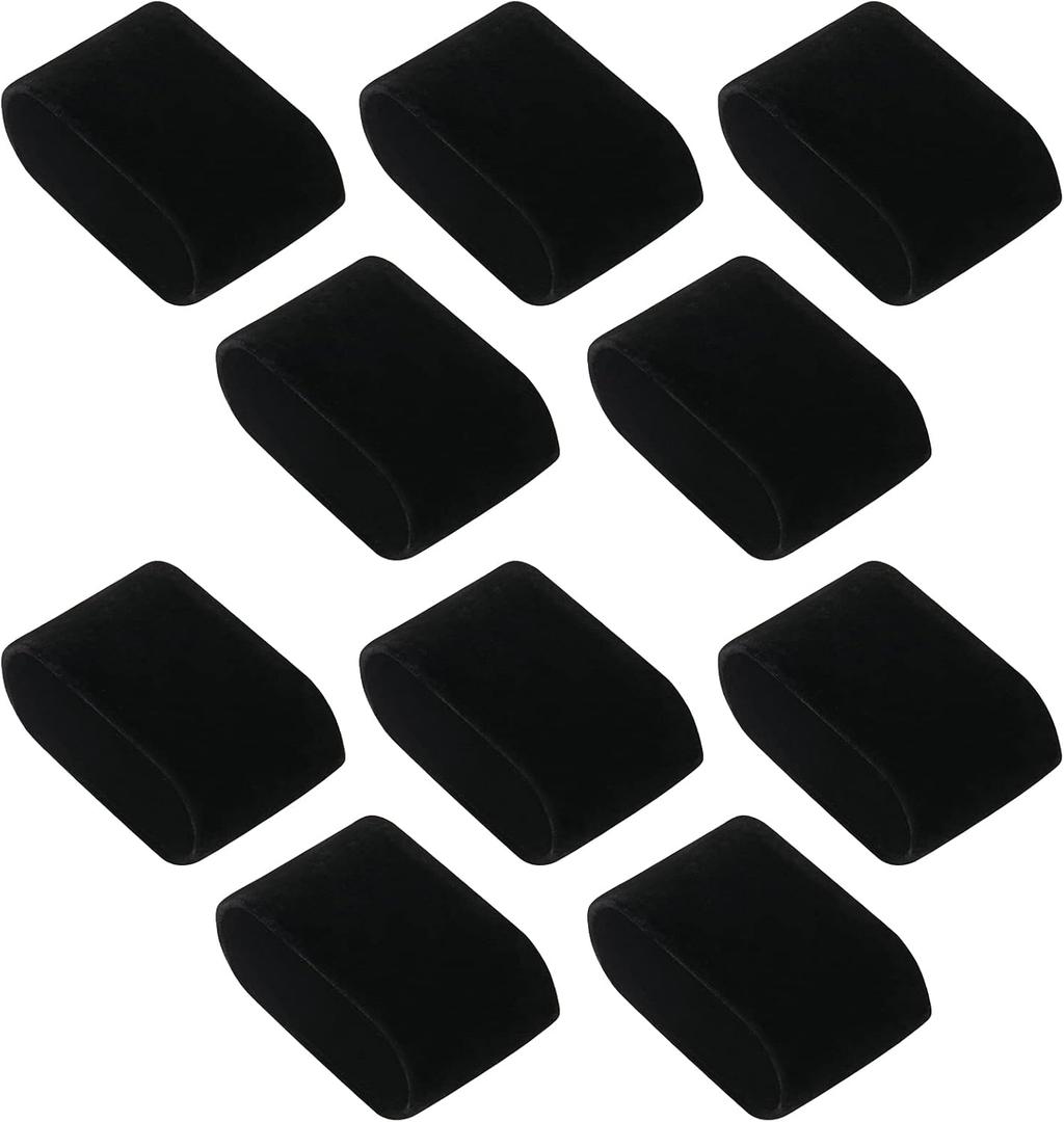 10 Pack Velvet Bracelet,Watch Pillow Jewelry Exhibition (black)