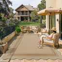 8x10 Scalloped Rug Easy Jute Washable Rug for Living Room Indoor Outdoor