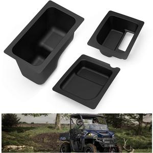 Kiwi Master Under Seat Storage for 2015-2021 Polaris Ranger 500/570 Mid-Size Organizer Tray Storage Box Bin Set (fits: PRO-FIT Cage Model, 50 inch Wide)
