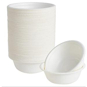 ECOLipak 150 Pack 12 oz Paper Bowls Disposable, Heavy-Duty Biodegradable Compostable Bowls Made of Natural Sugarcane Bagasse, Suitable for Salad, Dessert, Milk, Cereals