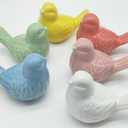 2 Pcs Ceramic Bird Toilet Floor Bolt Caps, Animal Toilet Bolt Covers Decorative, Decorative Bathroom Toilet Bolt, Toilet Bolt Cover for Bottom Easy Installation (Bird-Blue)