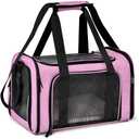Cat Carrying Case  Pet Carrier Airline Approved, Protable and Breathable Pet Travel Carrier Removable Fleece Pad, Collapsible Cat Carrier Dog Carrier for Medium Cats Small Cats Dogs (Medium, Pink)