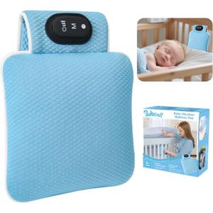 Baby Vibrating Sleep Soother, Baby Sleep Aid, Newborn Soothers for Help Sleeping, 3 Adjustable Vibration Modes, 90 Min Timer, Newborn Vibrations Mattress Pad for Home & Travel, Use for Crib & Stroller (Blue)