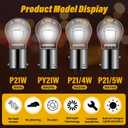 4PCS 1157NA BAZ15D S25 12V P21/4W Halogen bulb Automotive Brake lights Tail lights Daytime running lights (Amber, BAZ15D)