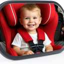 Baby Car Mirror for Backseat - Rear Facing Car Seat Mirror Safety for Infant Newborn - Easily Observe the Baby Move,Clear Wide View,360Rotation, Secure, Shatterproof - Black