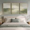 Large Framed Sage Green Abstract Landscape Wall Art, Set of 3 Each 20x30 In, 20" W x 30" H x 3pcs
