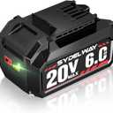 20V 6.0Ah Battery Replacement for Skil 20V Battery, Compatible with SKIL PWRCORE 20 Volt Cordless Power Tools and Chargers, Replacement for Skil Battery BY519601 BY519603 BY519702