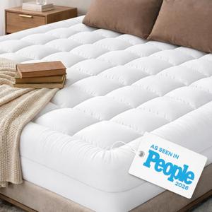 Niagara Sleep Solution Cloud-Like Twin XL Mattress Topper - 100% Cotton Top Mattress Pad for Back Pain Relief - Breathable & Naturally Cooling for Hot Sleepers, White