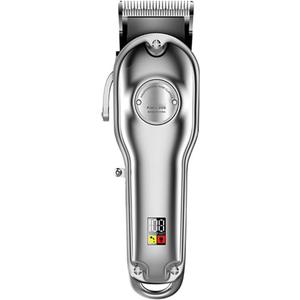 Hair Clippers for Men, Professional Hair Clipper Metal Body LED LCD Digital Display Head Can Be Adjusted Rechargeable Hair Trimmer for Men(Silver with Box)