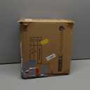 GREENSTELL Small Vanity Stool Chair with Storage and Folding Back, 13" x 13" x 17.7" Faux Fur Soft Ottoman for Teenager, 4 Metal Legs with Anti-Slip Feet, Furry Padded Seat for Makeup, Bedroom, White