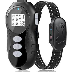 Dog Shock Collar With Remote Control - Shock Collar For Dogs IPX7 Waterproof Dog Training Collar With Beep Vibration Static Correction Flashlight Long-Lasting Battery Safe Training For Dogs 10-120 Lbs