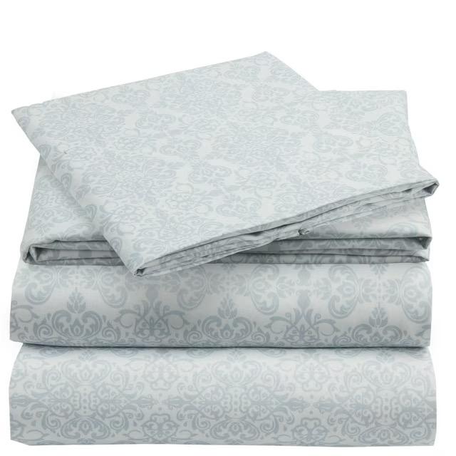Mellanni Sheet Set Iconic Luxury Brushed Microfiber, Deep Pocket Sheet, 3 Piece Twin Laced Sky Blue