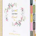 Wedding Planner Book and Organizer-184 Pages Bridal Wedding Planning Book with Sticker Checklists and Calendars for Bride To Be, Unique Engagement Gifts for Newly Engaged Couples (Gold)