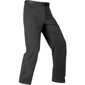 FREE SOLDIER Men's Outdoor Cargo Hiking Pants with Belt Lightweight Waterproof Quick Dry Tactical Pants Nylon Spandex (Black 30W/32L)