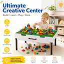 3in1 Table with Storage,Wooden Kids Activity Table for Lego,Building Block