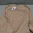 ZESICA Women's 2026 Square Neck Ribbed Knit Dress Puff Long Sleeve Slim Fit Bodycon Fall Winter Pullover Sweater Dress (Light khaki)