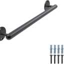 Dolibest 19 Inch Wall Mount Metal Handrail, Staircase Step Handrail, Non-Slip Safety Grab Handle, Barrier-Free Staircase Grab Handle for Elderly, Indoor & Outdoor Use, 1.3 Inch Round