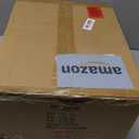 EDISHINE 68" Arc Floor Lamp with Table, Vintage Standing Lamp for Living Room with Tray, Tall Reading Lamp, Beige Shade, Adjustable Arm, Remote Dimmable Bulb Included, for Bedroom Office, Wood Grain