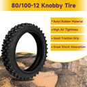 HIAORS 3.00-12 80/100-12 Dirt Bike Rear Tire and Inner Tube Compatible with 90cc 110cc 125cc XR70 CRF70 PW80 TTR90 TTR110 KX65 SSR125 Taotao DB14 Coolster QG214 Tuttio Off Road Motocross Motorcycle