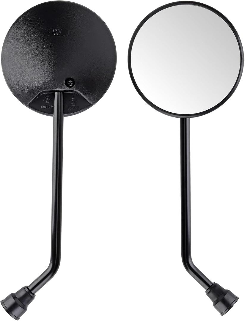 Universal 2Pcs Round Motorcycle Mirrors, Motorcycle Rearview Mirrors Side Mirrors with 8mm Bolt, 7/8" Handlebar Mount M8 Copatible with ATV, Dirt bike, Scooter, Moped, E-Bike