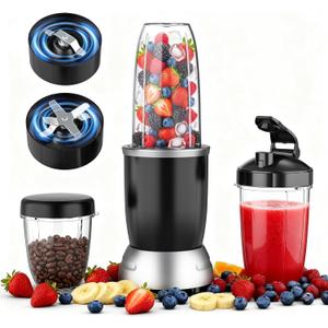 Smoothie Blender Maker 25000RPM Personal Blender for Shakes and Smoothies with 37 32 23oz Portable Cups Countertop blenders for kitchen, Frozen Drinks, Milkshake, Juice, Ice Crushing, Nuts