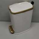 CEROELDA Small Bathroom Trash Can with Lid Soft Close-5L/1.3 Gal Stainless Steel Garbage Can-Step Pedal Wastebasket Slim Trash Bin for Office, Bedroom, Toilet, Live Room-White