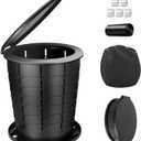 Camping Toilet, Retractable Portable Toilet for Adults Kids, Adjustable Height Portable Potty with Lid, Foldable Travel Potty for Camping, Hiking, Fishing, Car Travel, RV, Road Trip, Beach (13H)