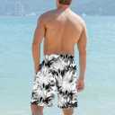 Goodstoworld Men's Funny Swim Trunks with Compression Liner 2 in 1 Quick-Dry 9" Stretch Shorts with Three Pockets (L)
