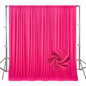 10ft x 10ft Fuchsia Backdrop Curtains for Parties, Polyester Fabric Backdrop Drapes with Rod Pockets for Weddings, Birthday, Halloween, Photography, Christmas Party Background Curtain, 2 Panels
