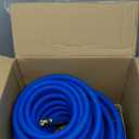 Heavy Duty Premium Garden Hose 100ft x 5/8", 300PSI Working, 1000PSI Burst, Hybrid Rubber Water Hose with Transparent Swivel Handle - Hot/Cold Water - Five Layered Braiding with Brass fittings (Blue)