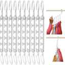 Wonder Hanger Max 10-Pack Space Saving Hangers, Reinforced Hooks Swivels 360, Cascading Hanger, College Dorms & Storage Closet Organizer, Fully Assembled  White
