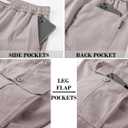 Msmsse Men's Cargo Shorts Elastic Waist Drawstring Summer Casual Cotton Work Athletic Shorts (32)