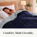 Modern Threads Comforter Duvet Insert, Reversible Quilted Down Alternative Comforter with Corner Tabs, All Season Bedding, Twin, Navy/Silver