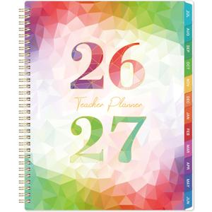 Teacher Planner 2026-2027 - Teacher Lesson Planner 2026-2027, July 2026 - June 2027, 8.5'' x 11'' with Monthly Tabs, Inner pocket