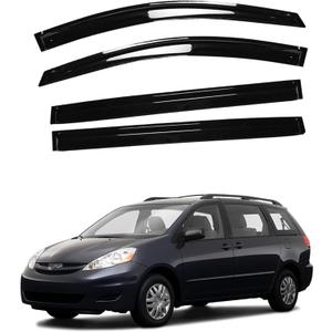 marddpair Window Vent Visors Shade Sun Rain Wind Guards Deflectors Cover Acrylic Replacement for Toyota Sienna 2004-2009 Outside 4 Pieces Black