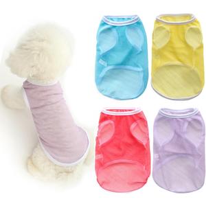 4 Pack Dog Cooling Shirts - Breathable Lightweight Shirts for Large Dogs Boy, Sleeveless Sun Protection Shirts for Puppy Vest Pet Apparel (XL)