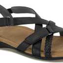 JBU by Jambu Women's Brooke Vegan Flat Sandal (Black)