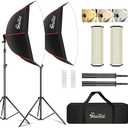 Shirtal Softbox Lighting Kit,37" Octangle Softbox Photography Lighting Kit with 110W 2700-6500K 11000Lux Dimmable LED Prismatic Lamp and Remote Control,Photo Studio Soft Box Lights for Video Recording