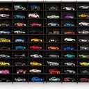100 Car 1/64 Model Car Display Case, Toy Car Storage Organizer, Cars Storage Showcase ,Wall Mounted & Durable Die-Cast Car Storage Organizer with Handle for 1:64 Scale Vehicles,(Old Black)