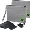 Smell Proof Bag with Lock 11" x 9", Smell Proof Container, Dog Tested Odor resistant Bags, Best Zipper odor sealing pouch for Herbs, Coffee & Travel Medicine, Scent Resistant Containers (Double Pack Large, Gray)