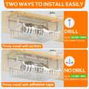 ENONCI Under Desk Drawer, Slide Out Design,No Drill Metal Under Desk Cable Management, Under Table Storage Shelf Tray Basket Under Table Drawer Organizer for Office, Home, Workspace, Cabinet