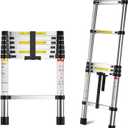 MGENLONG 6.6 FT Extension Ladders, Lightweight Collapsible Ladders, Aluminum Telescoping Ladders for Home, Folding Telescoping Ladder for RV, Attic, Daily Use at Home, Capacity 330 lbs