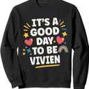 VIVIEN Personalized Retro Girls Custom VIVIEN Name Sweatshirt S