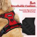 rabbitgoo Dog Harness No Pull with 2 Leash Clips, Adjustable Soft Padded, Reflective Oxford No Choke Pet Vest with Easy Control Handle for Medium Sized Dogs, Red, M