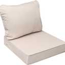 AAAAAcessories Outdoor Seat Cushions for Chairs, Fade-Resistant, Waterproof Patio Furniture Replacement Cushions, 24" x 24" x 5" + 24" x 19", Sandstone Beige