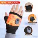 Heated Gloves for Women Rechargeable, Fingerless Rechargeable Heated Gloves, Hand Warmer Gloves, 3-Speed Adjustable Heated Fingerless Gloves, Winter Hand Warmer for Work Cycling Skiing (Medium, Black)