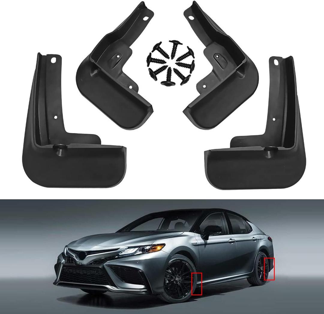 4PCS Mud Flaps Splash Guards fit Toyota Camry SE XSE Sport 2018 2019 2020 2021 2022 Front and Rear, Mudguards Fender Flares Covers Protection No Drilling Required