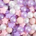 GOGOSO Balls for Ball Pit - Plastic Ball for Toddlers 1-3, Baby Kids Ball Pool Decoration 50 100 200 300 500 1000 (A Purple+Pink+White+Clear, 200 Balls)