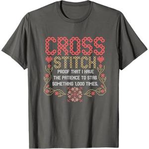Cross Stitch Funny Sewing Quilting Stitching T-Shirt XXL 